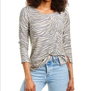 CHASER vintage jersey knit zebra top